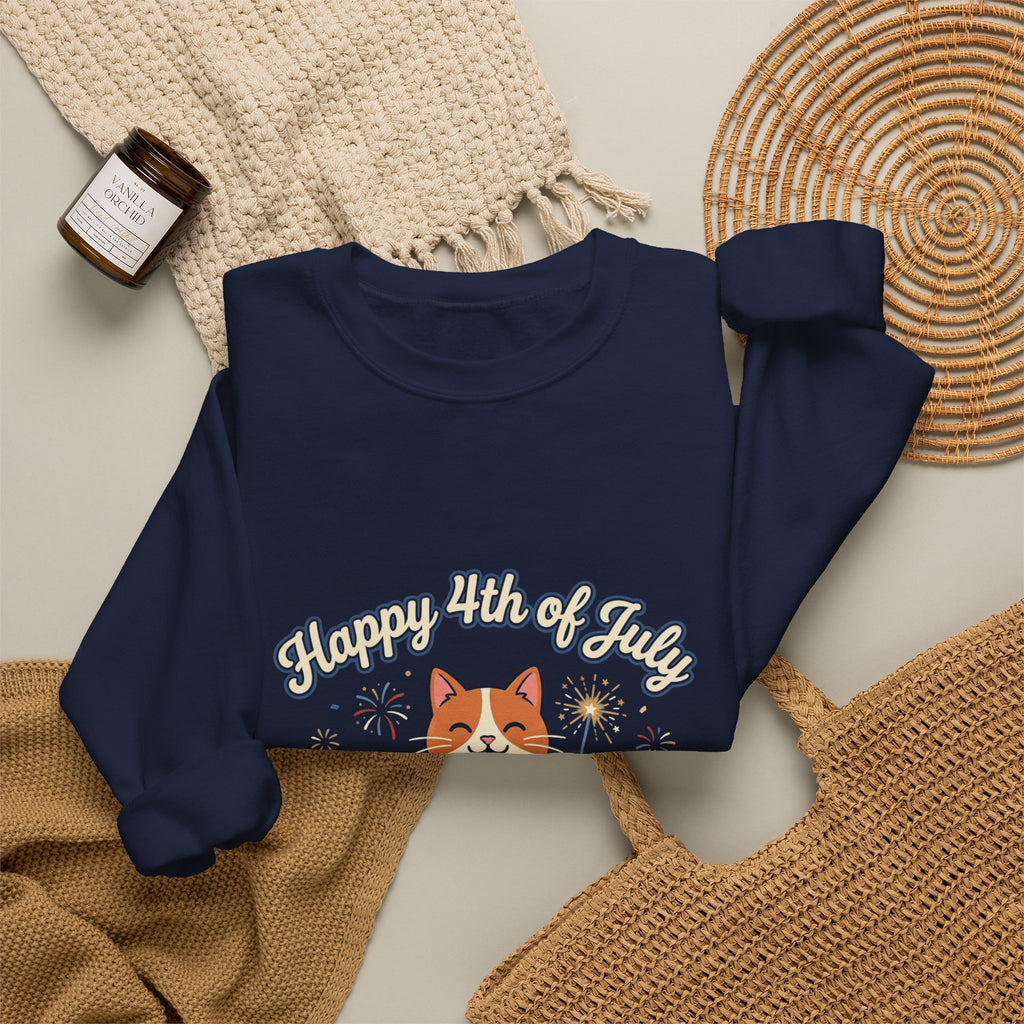 Faith & Freedom Patriotic Cats Crewneck Sweatshirt | vintage Americana, July 4th