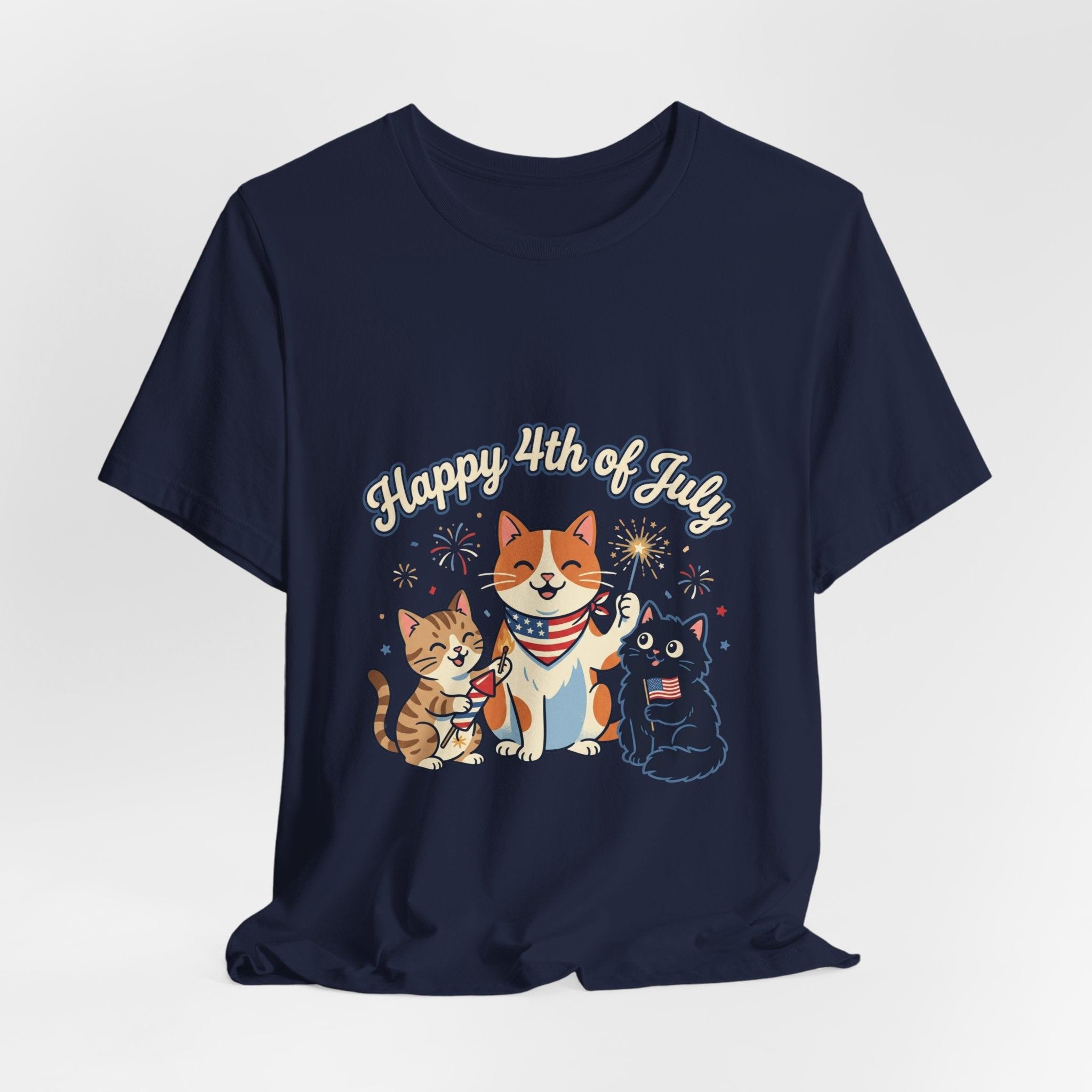 Faith & Freedom Cats Tee | Patriotic July 4th, Vintage Americana