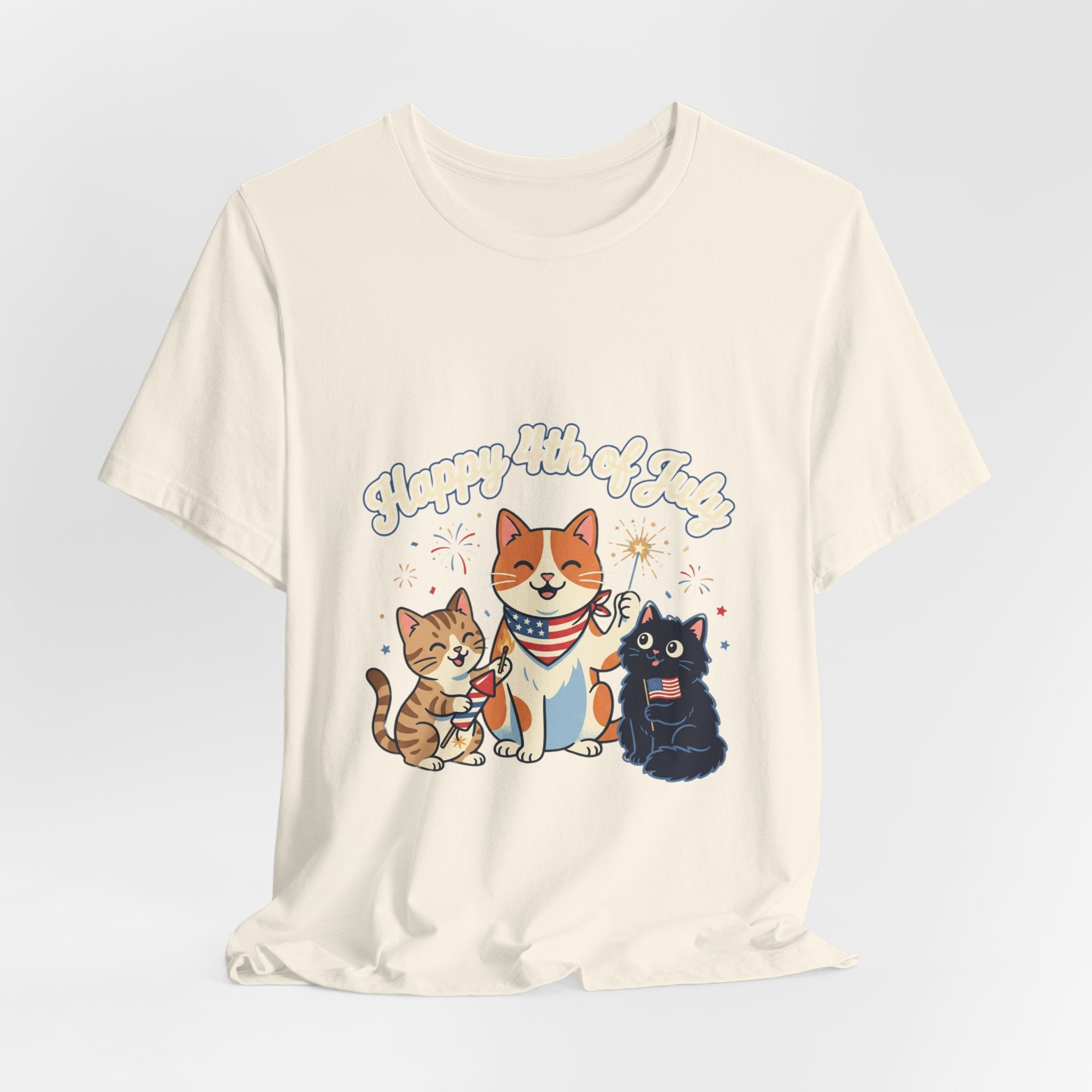 Faith & Freedom Cats Tee | Patriotic July 4th, Vintage Americana