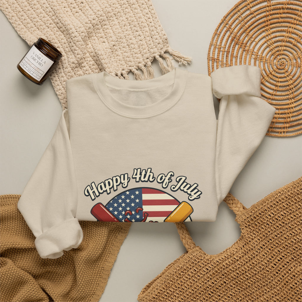 Faith & Freedom Retro July 4th Hot Dogs Sweatshirt | Vintage Americana, Patriotic