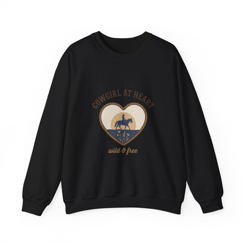 Cowgirl at Heart Sweatshirt | western rustic prairie, rodeo vintage