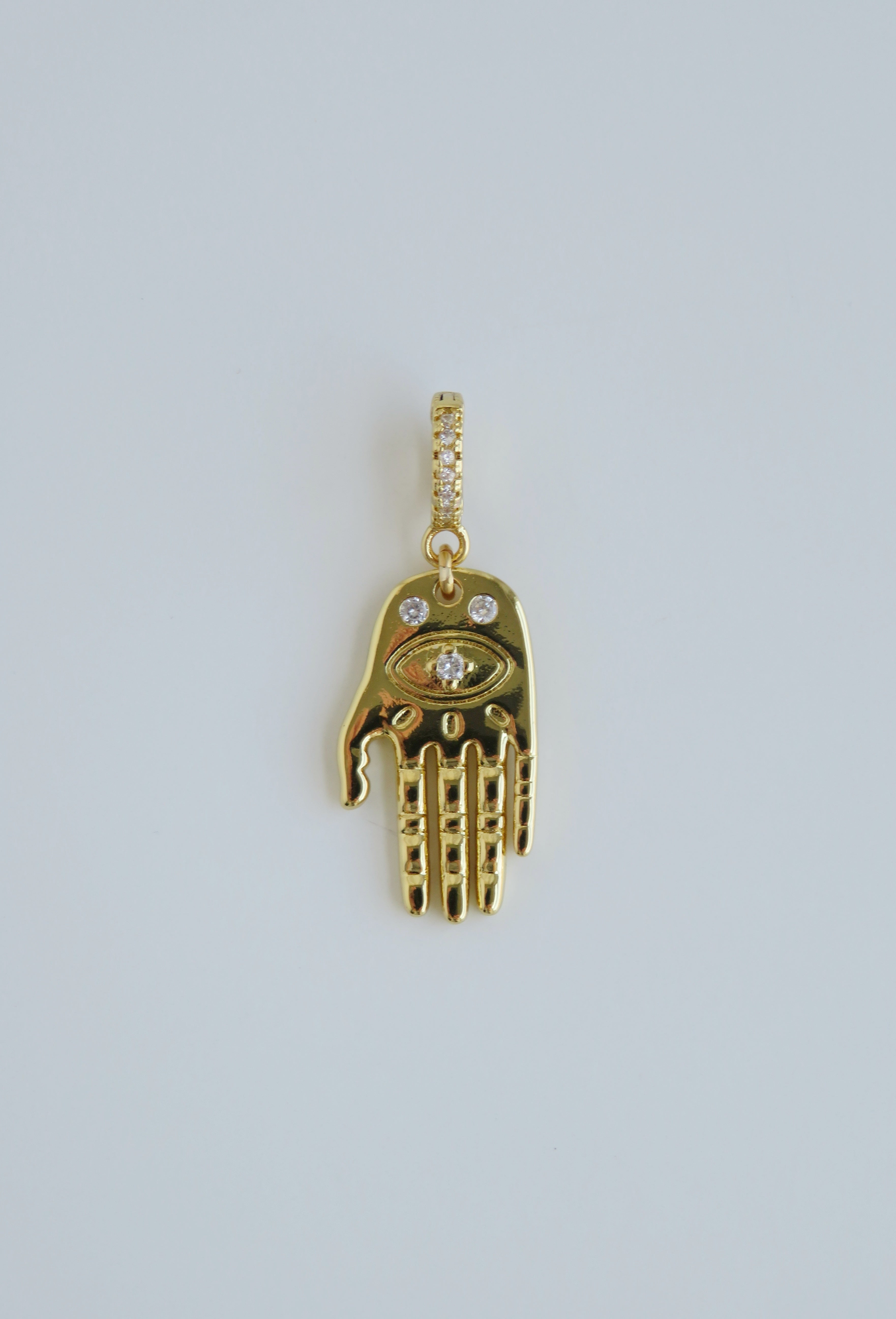 Hamsa Evil Eye Pendant- Hinged Clasp