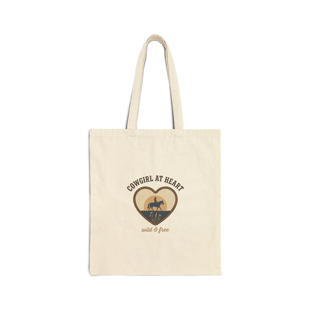Cowgirl at Heart Tote | Western rustic prairie, desert rodeo canvas