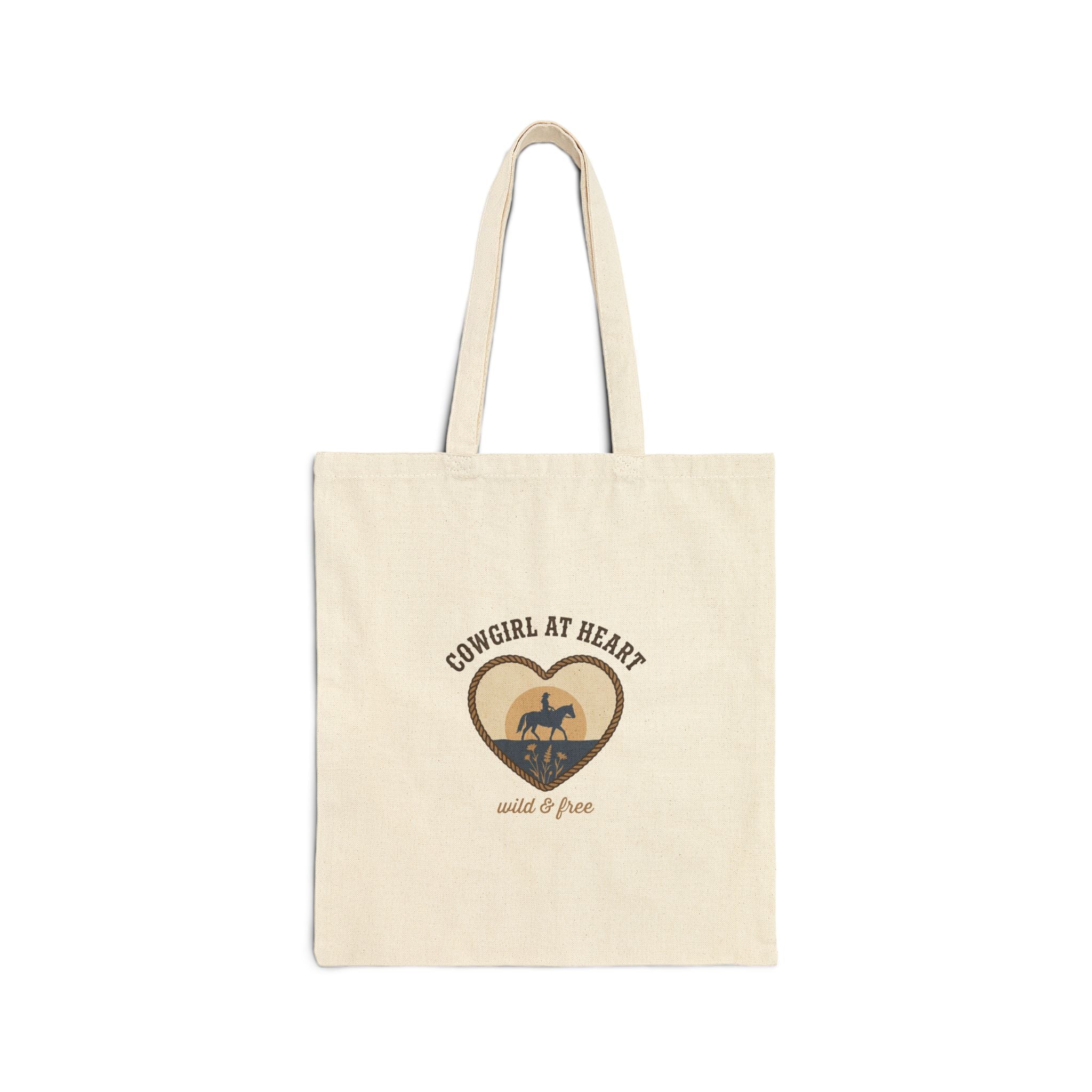 Cowgirl at Heart Tote | Western rustic prairie, desert rodeo canvas