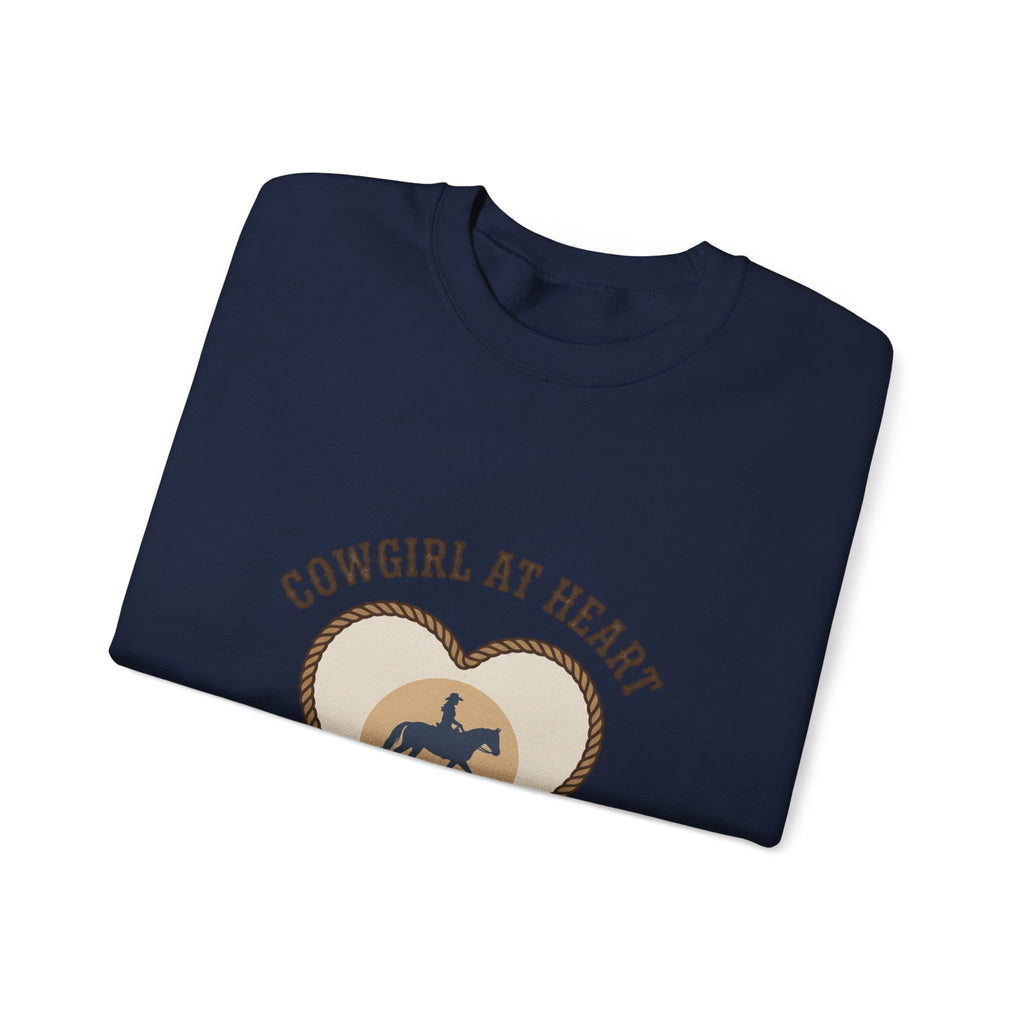 Cowgirl at Heart Sweatshirt | western rustic prairie, rodeo vintage