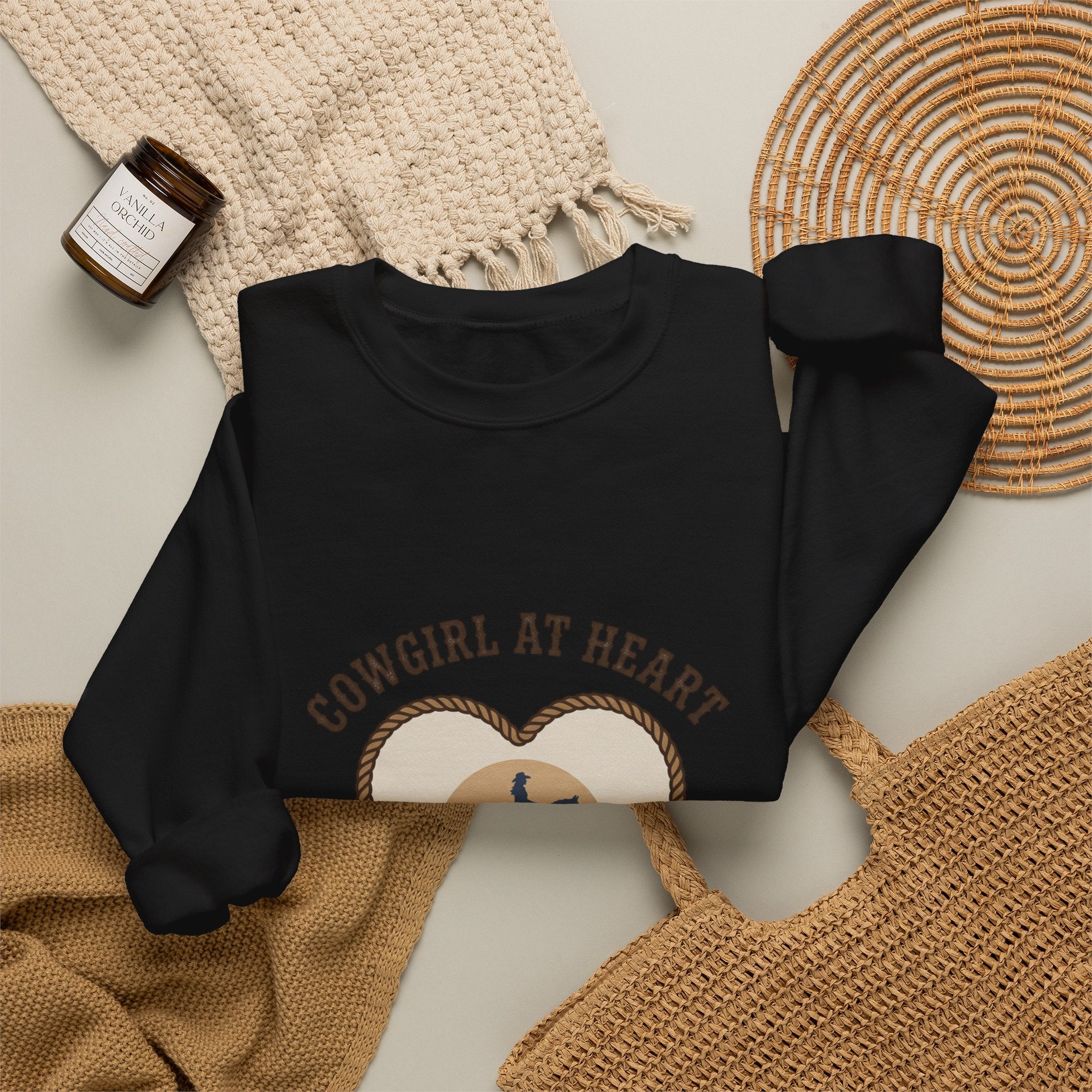 Cowgirl at Heart Sweatshirt | western rustic prairie, rodeo vintage