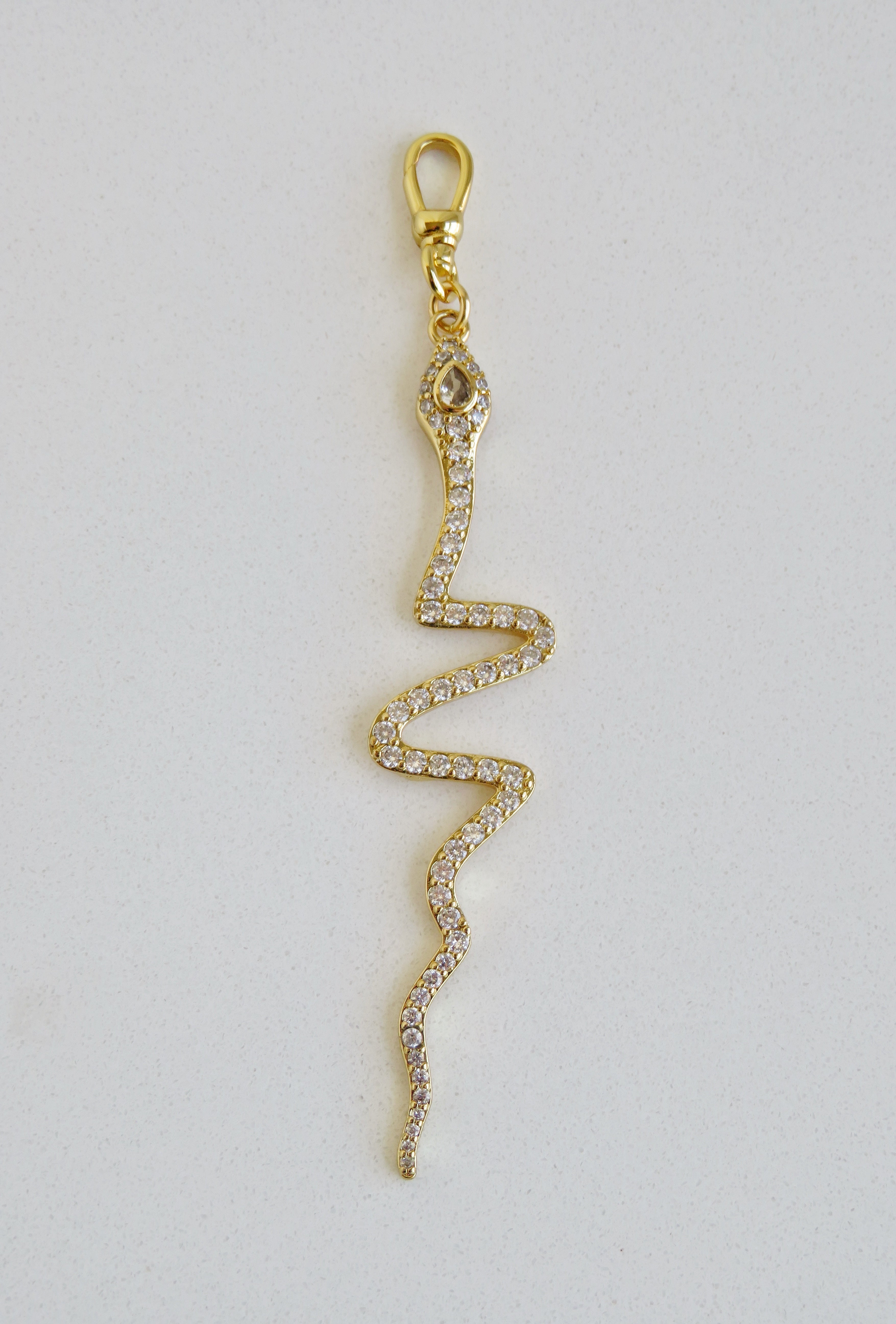 Diamond Serpent Charm on swivel clasp
