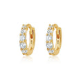 Petite Stacked Diamond Hoops - Sterling Silver