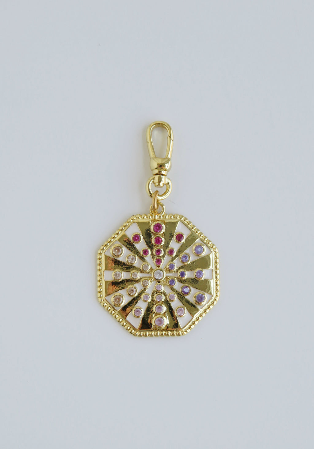 Colorful Octogan Pendant on Swivel Clasp