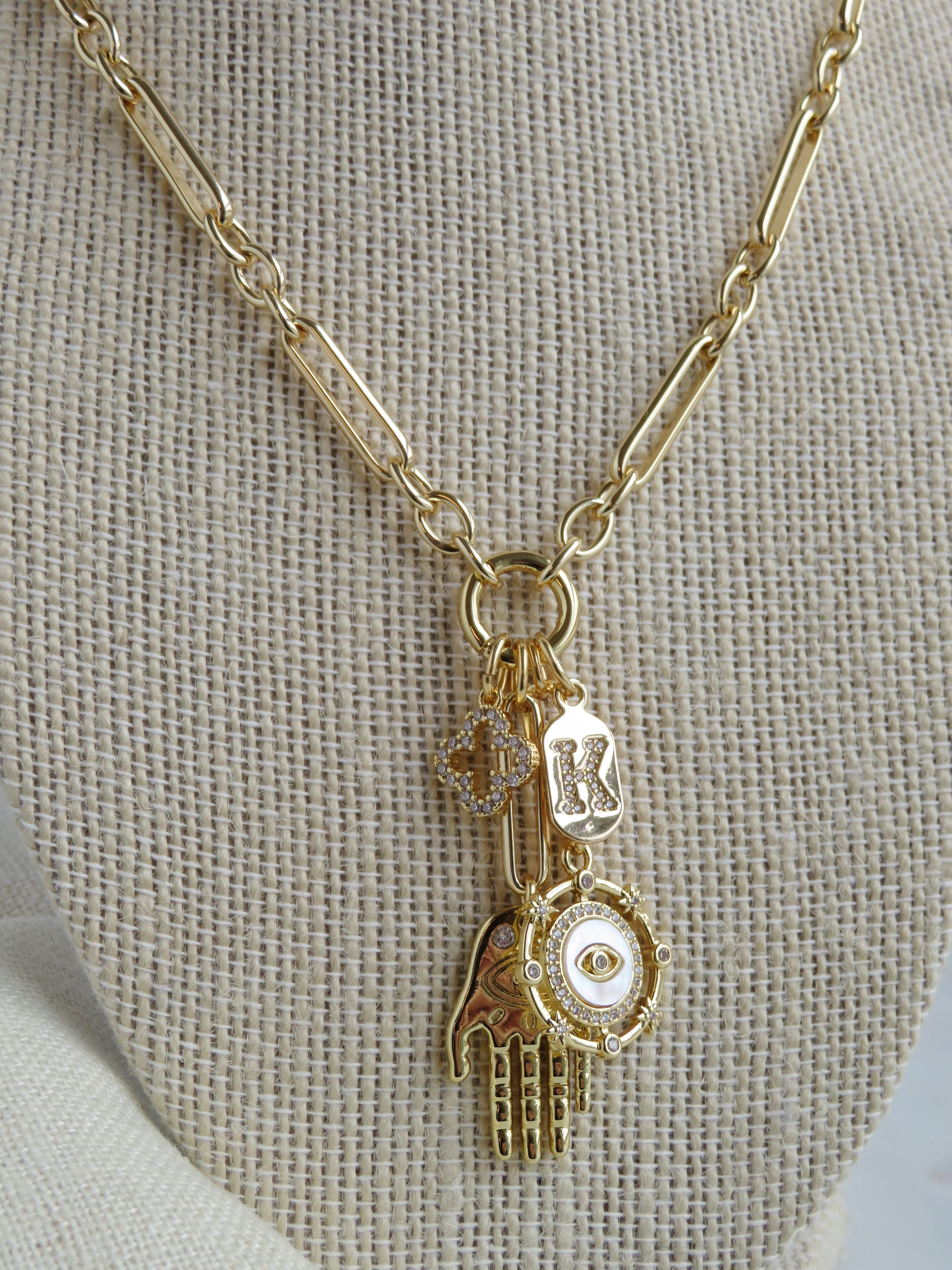 Hamsa Evil Eye Charm Cluster - Figaro