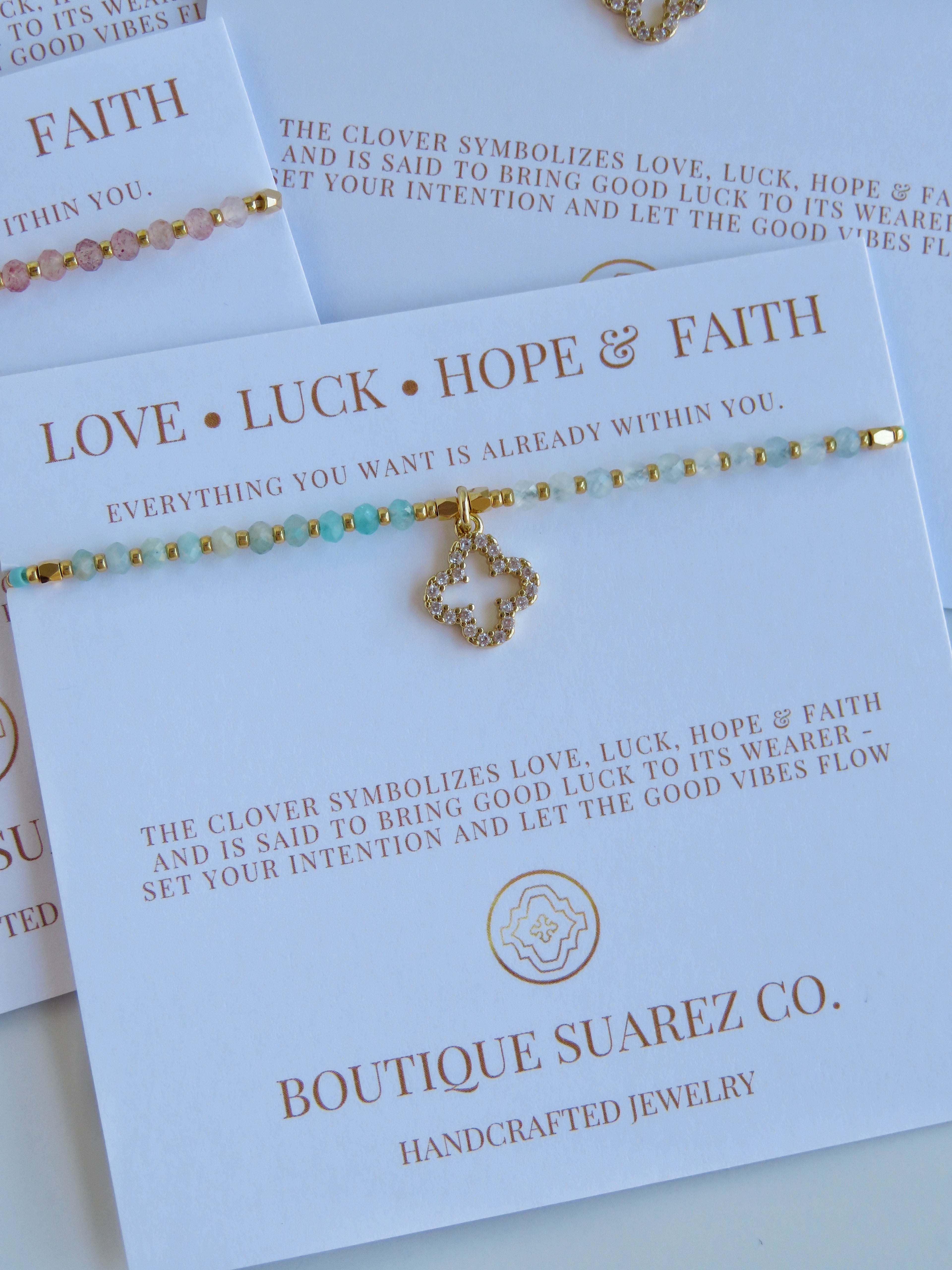 Love. Luck. Hope. Faith - Kira Clover Bracelet