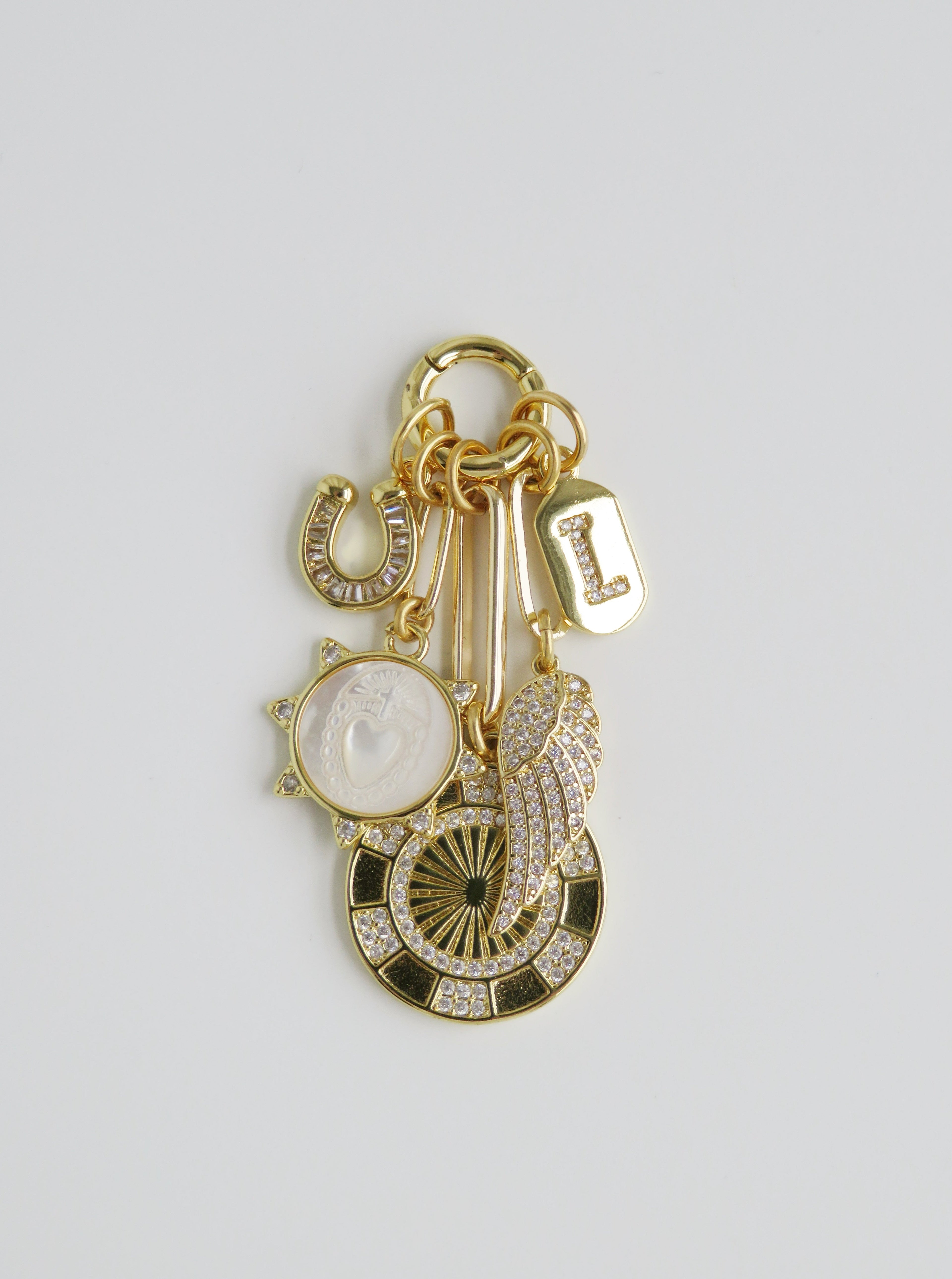 Divine Love, Life & Devotion Initial Charm Cluster