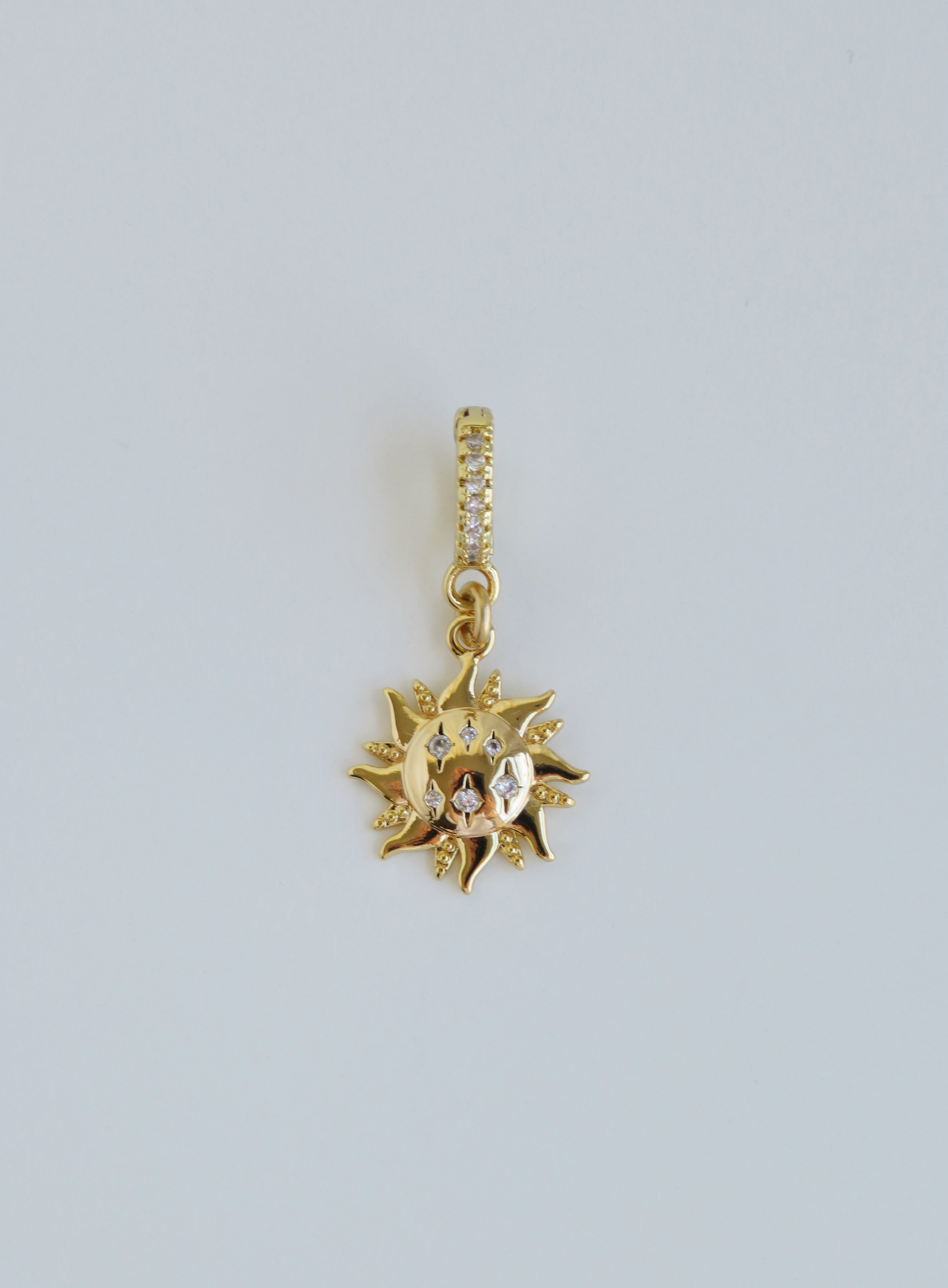 Petite Bohemian Sun Charm on Diamond Clasp