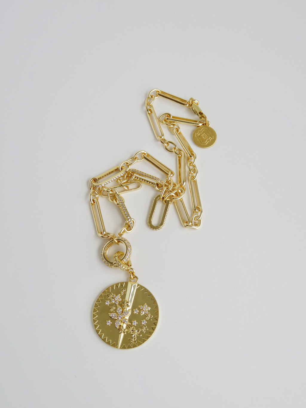 Diamond Figaro Charm Holder Necklace - Clicker Clasp - add charms