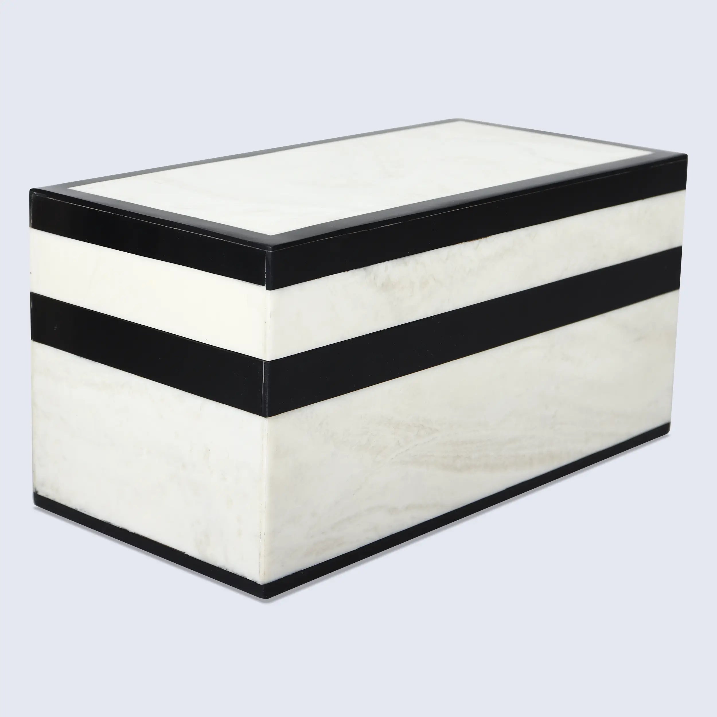 Black White Resin Inlay Decorative Storage Box – Mono Court Collection (7 Sizes)