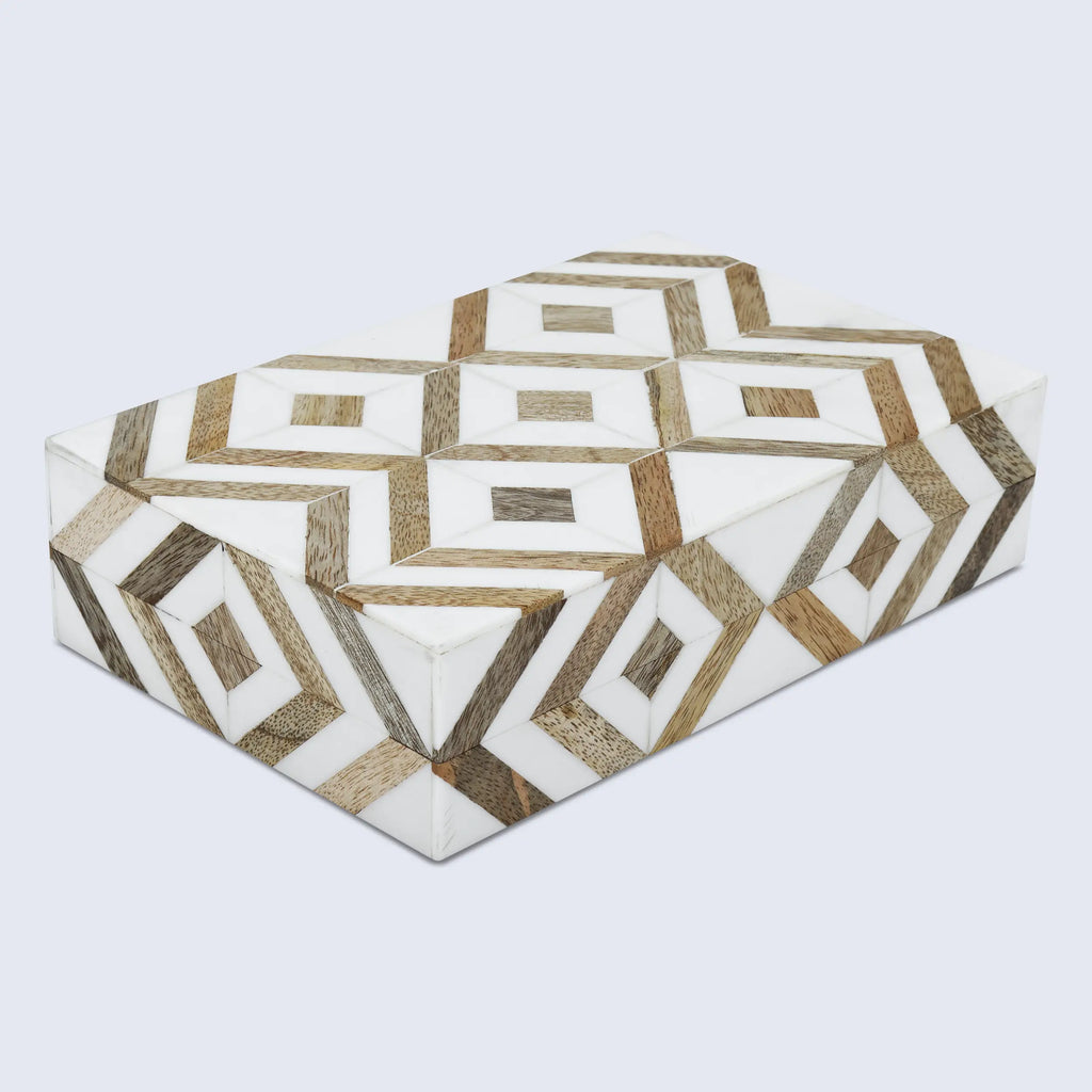 Marquet Array Resin & Wood Inlay Storage Box - 8 Sizes