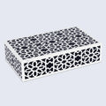 Decorative Storage Boxes Shiraz Pattern Resin Inlay, Black & White, 7 sizes