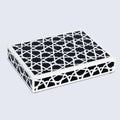 Decorative Storage Box Zellij Collection Resin Inlay, Black-White, 7 Sizes
