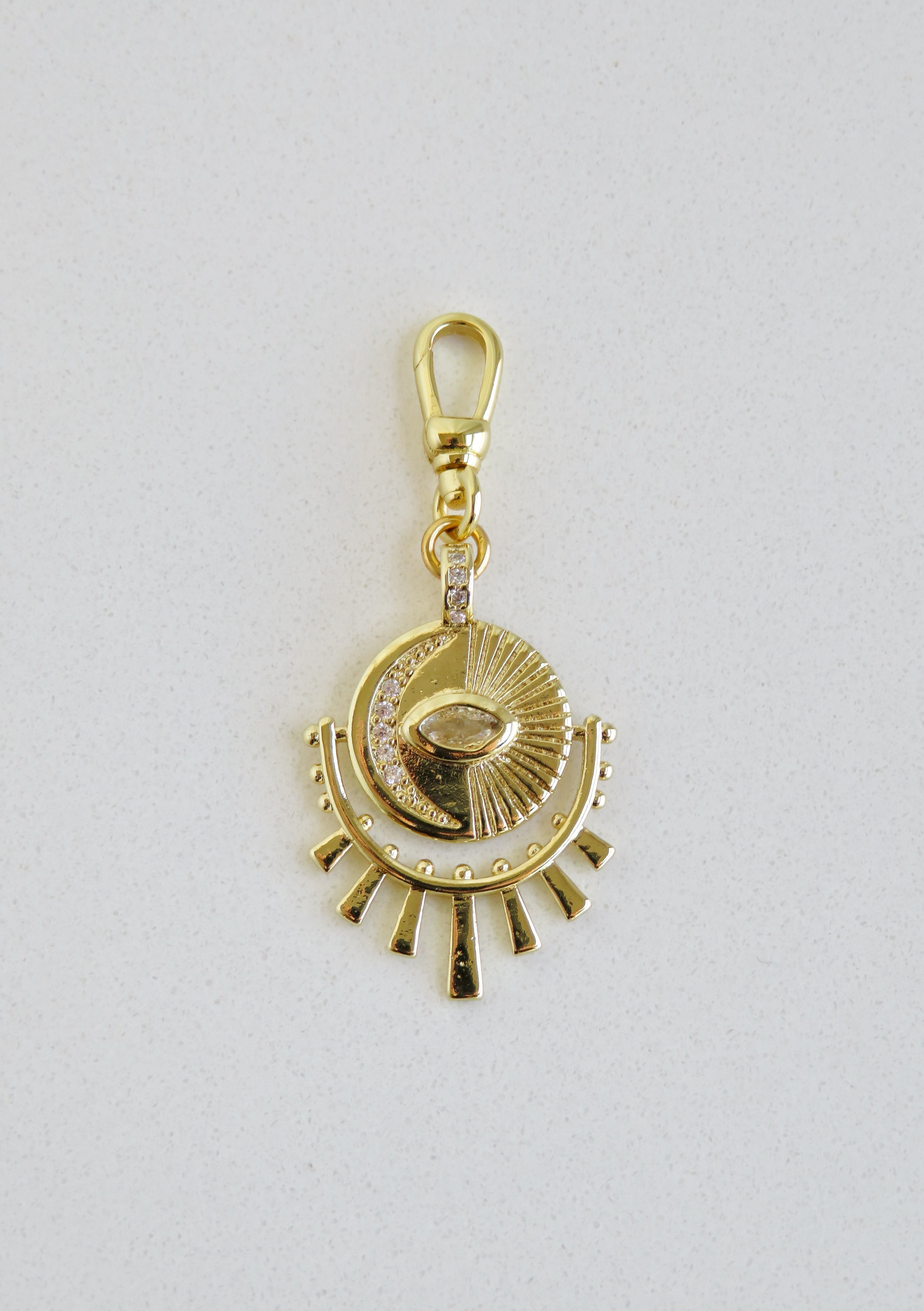 Aurora Diamond Evil Eye Pendant with Swivel Clasp