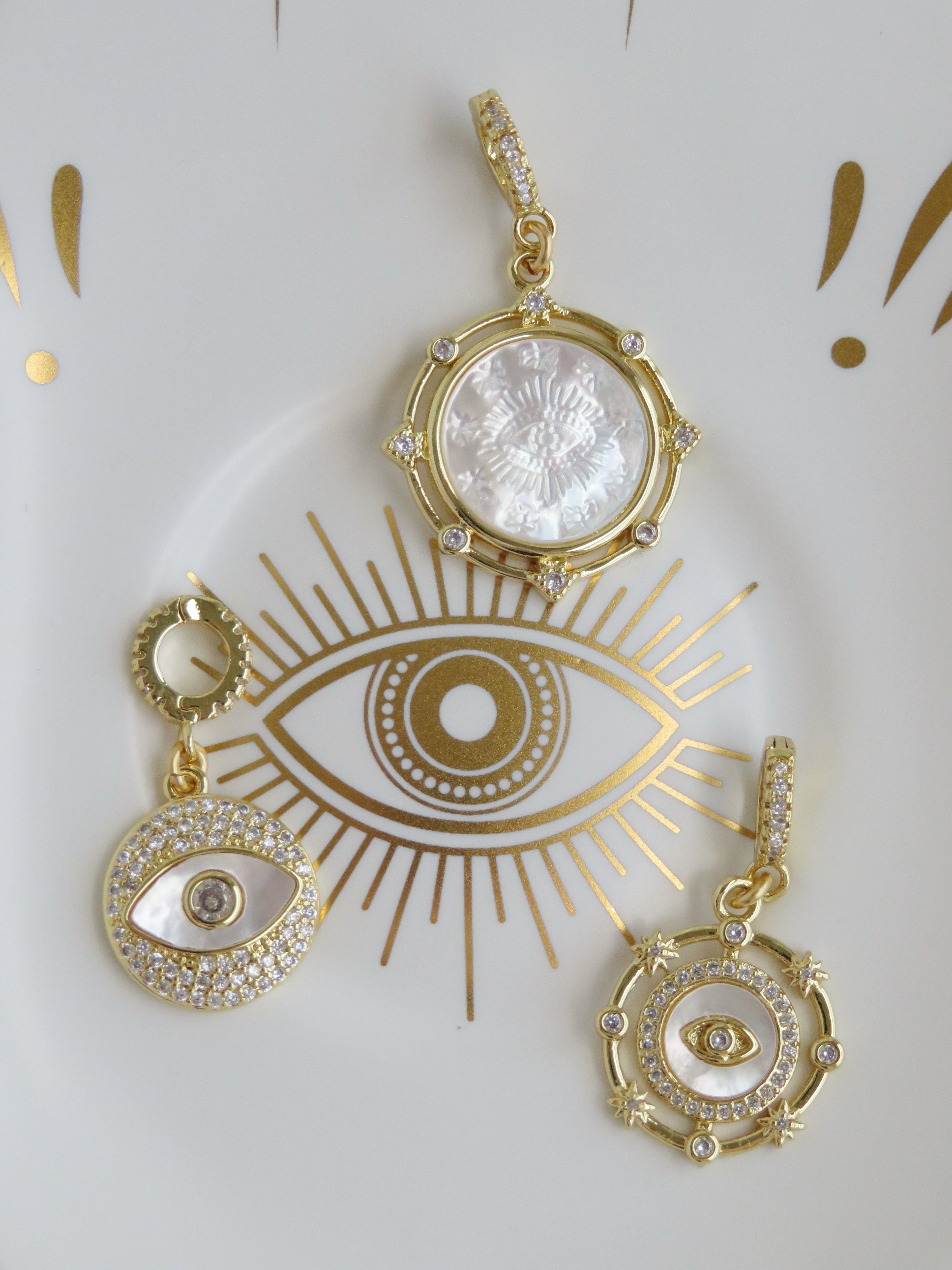 Perla Evil Eye Charm on Clasp