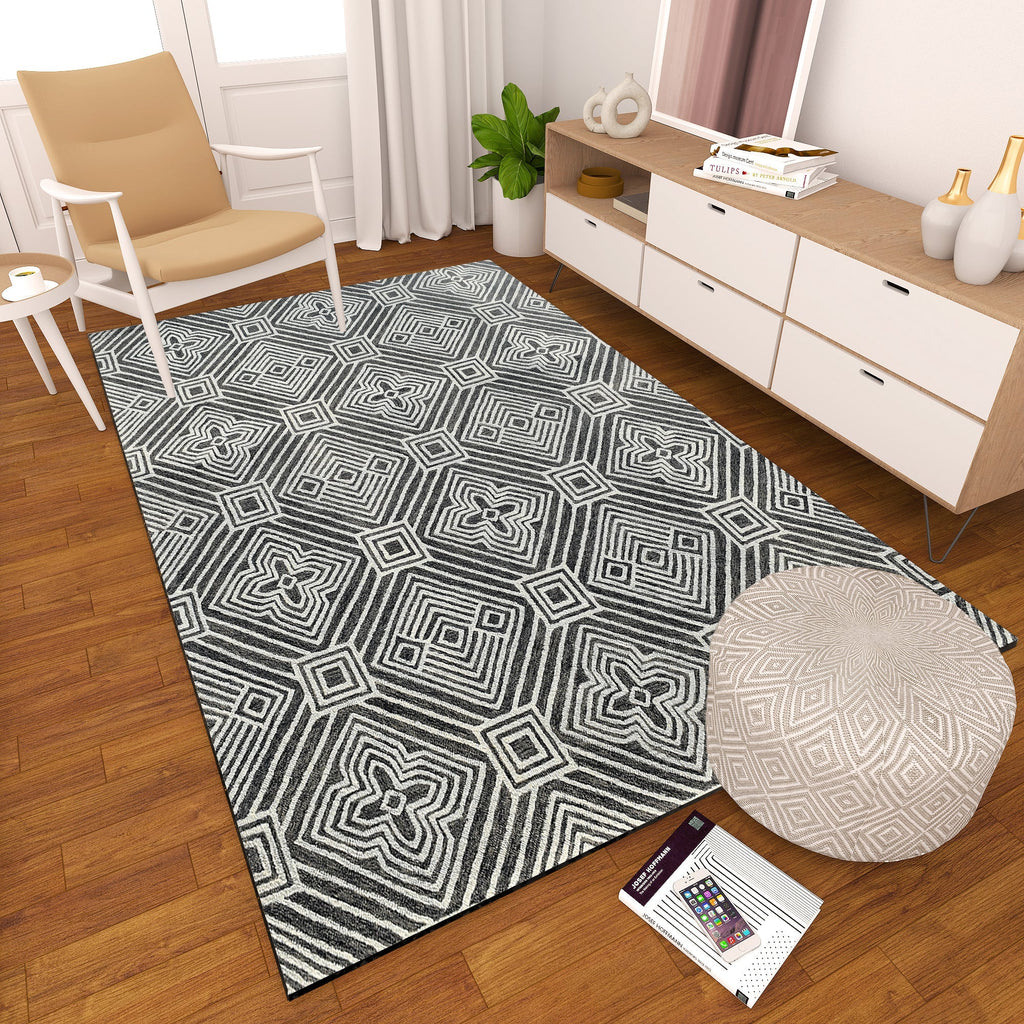 Premium Hand-Tufted Rug Made of 100% Wool  - Echos - 4x6 Feet