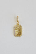Diamond Sun Tag Charm on Diamond Hinged Clasp