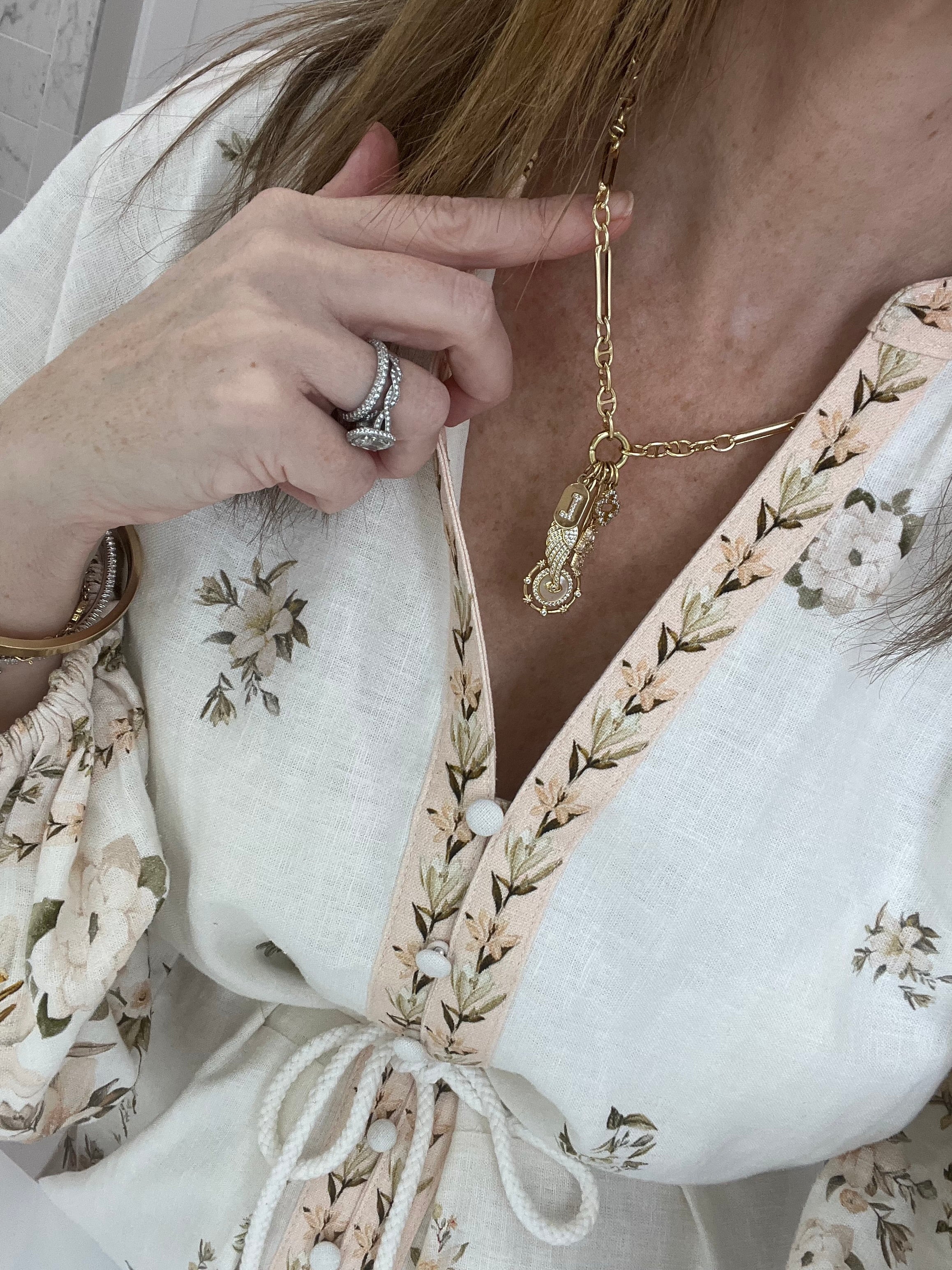 Love & Divine Guidance Charm Cluster Necklace - Sanxenxo Link