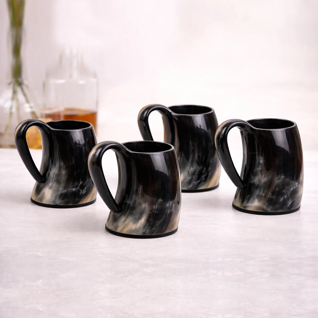 Real Buffalo Horn Whiskey Mug – Rustic Horn Cocktail Cup, 5 Oz (3 Inch)