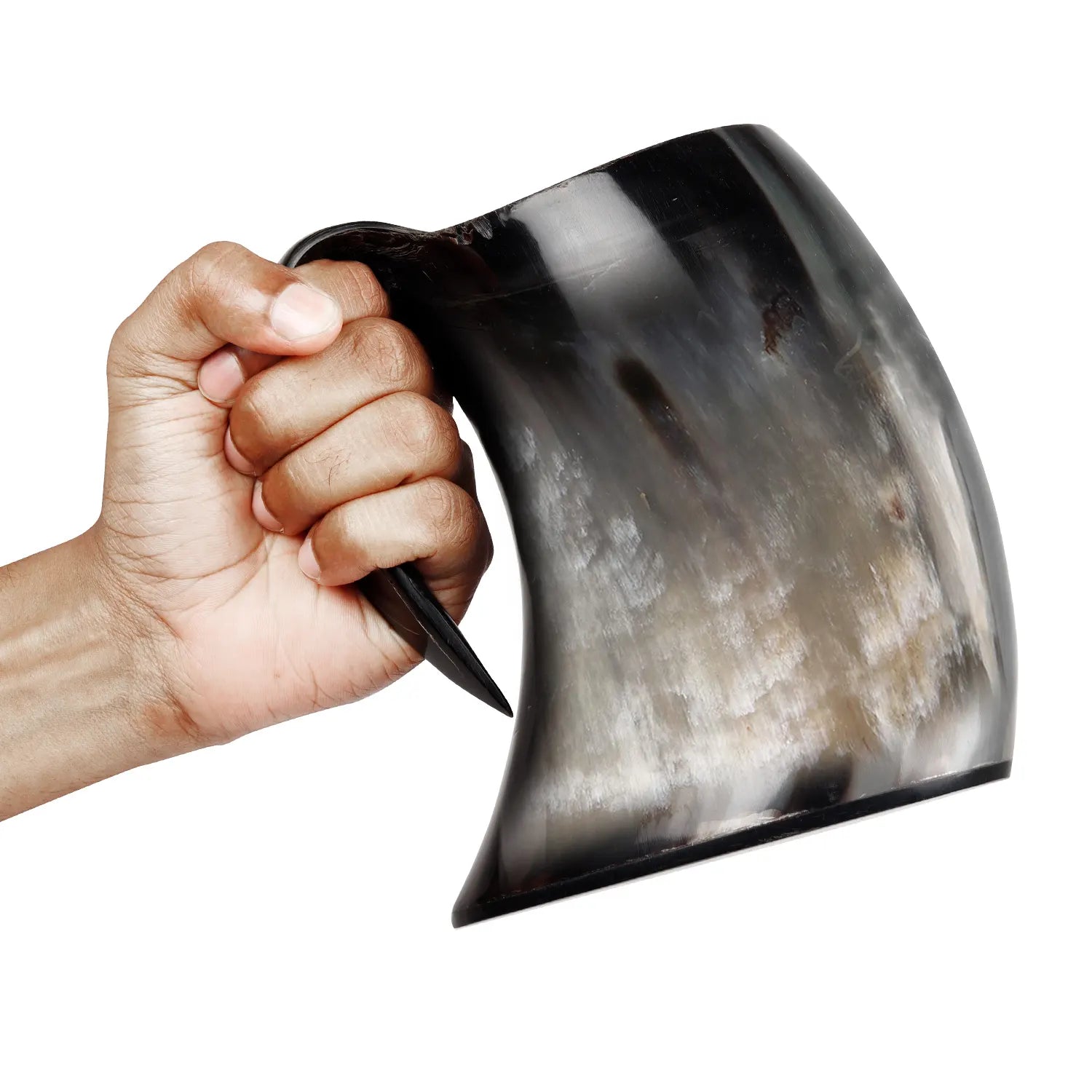 Horn Mug Natural Ox Horn Drinking Cup Holds Up to 24-27 oz