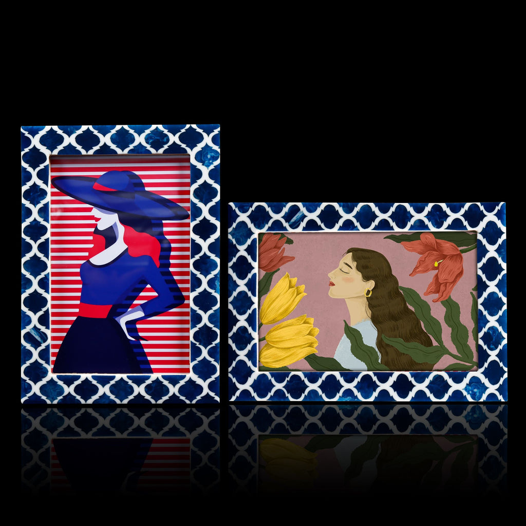 Casablanca Medianoche Resin Inlay Picture Frame Set 2
