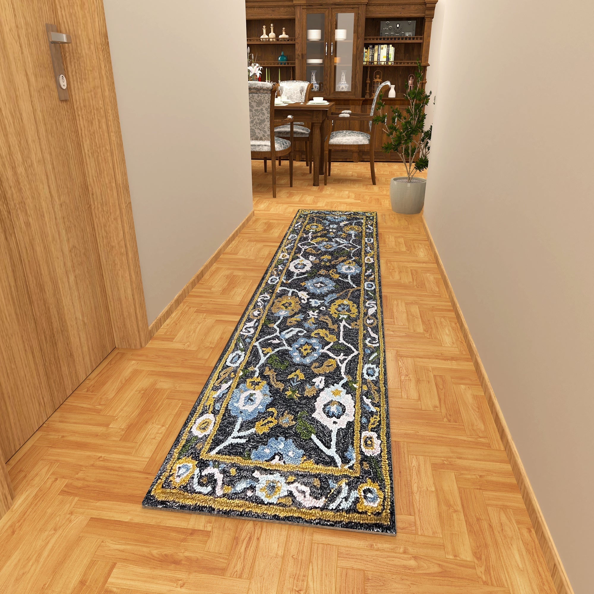 Premium Hand-Tufted Rug Made of 100% Wool  - Old Country - 2x8 Feet