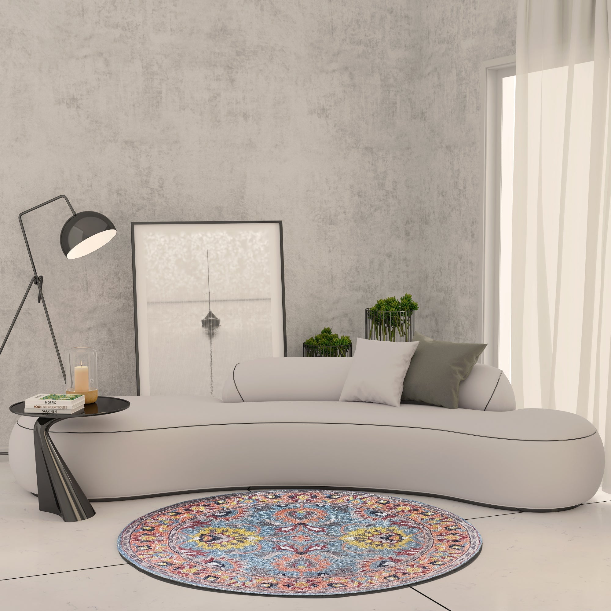 Premium Hand-Tufted Rug Made of 100% Wool  - Oui Versaille - 5x5 Feet