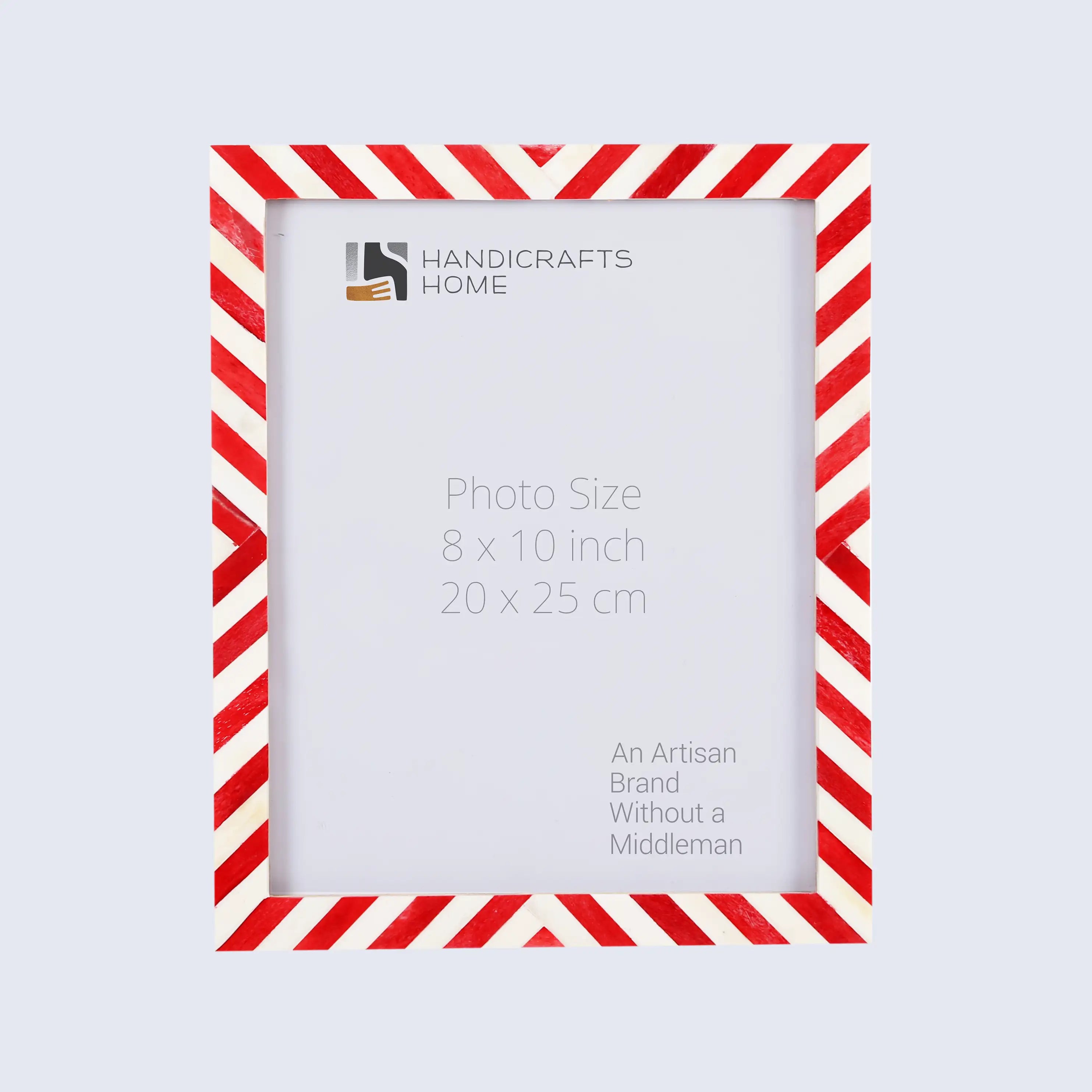 Red White Chevron Bone Inlay Picture Frame 4x6 5x7 8x10