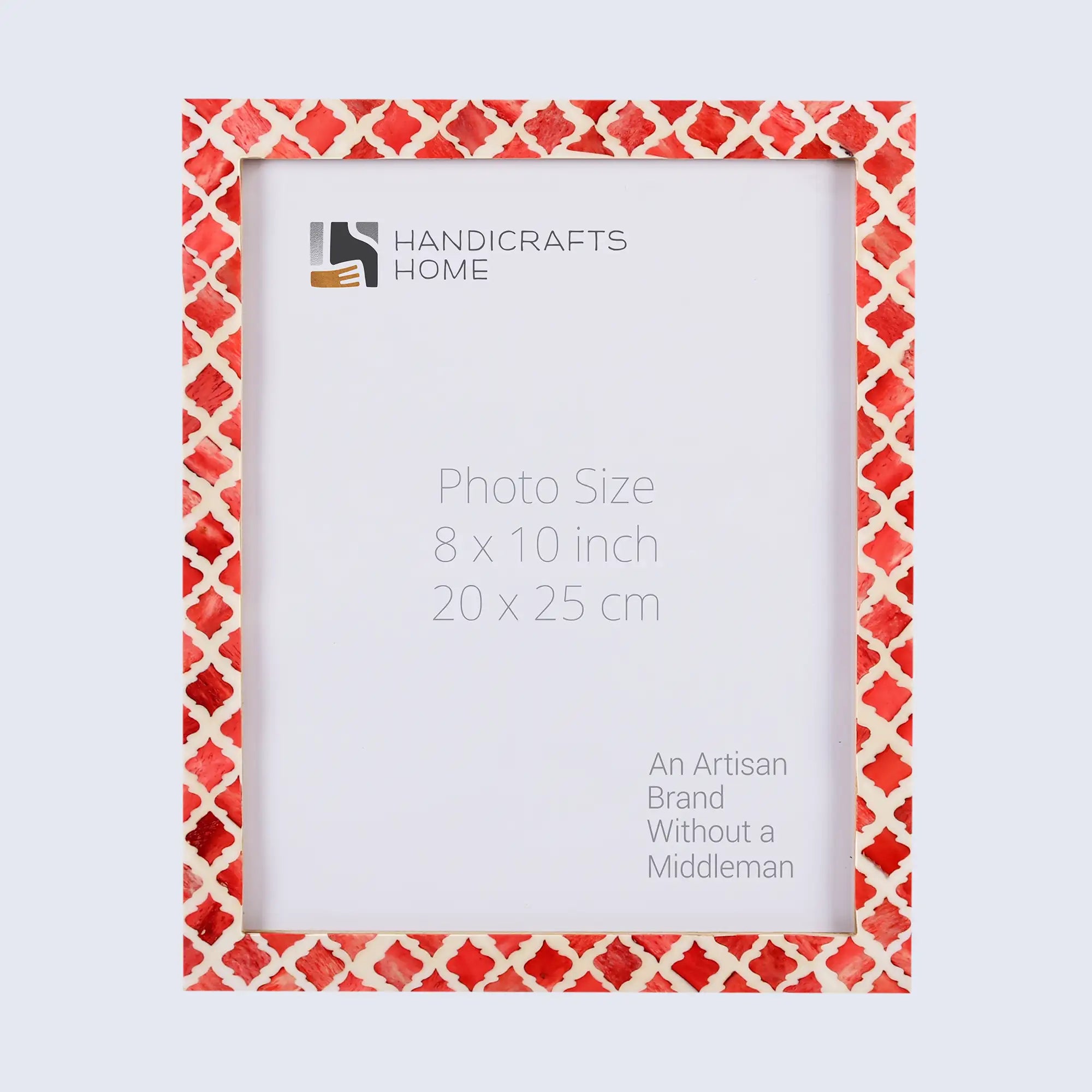 Picture Frame Moroccan Pattern Collection Bone & Resin Inlay Red – 3 Sizes