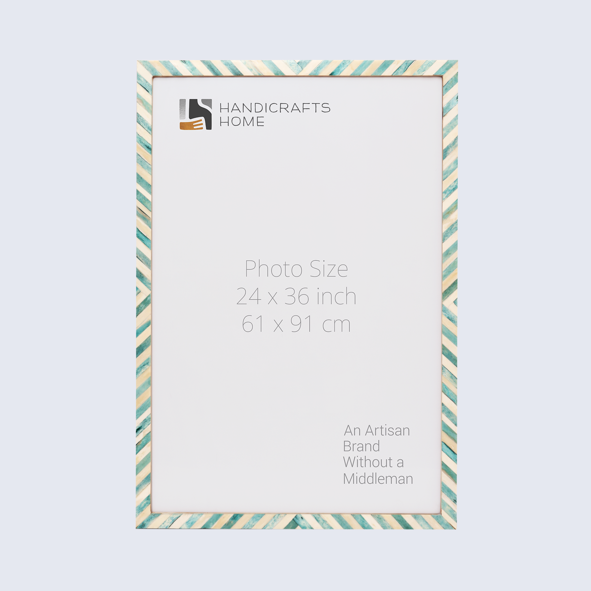 Poster Frames Chevron Collection Bone Inlay, Green, 6 Sizes