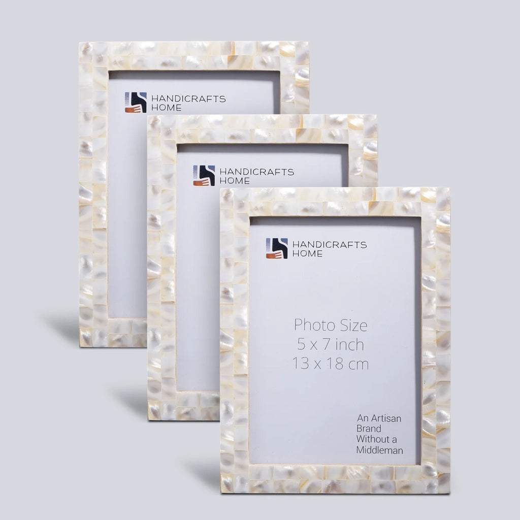 Picture Frame Combo Pack of 3 – Mother Of Pearl Collection, 5" x 7"
