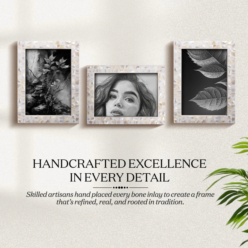 Picture Frame Combo Pack of 3 – Mother Of Pearl Collection, 5" x 7"