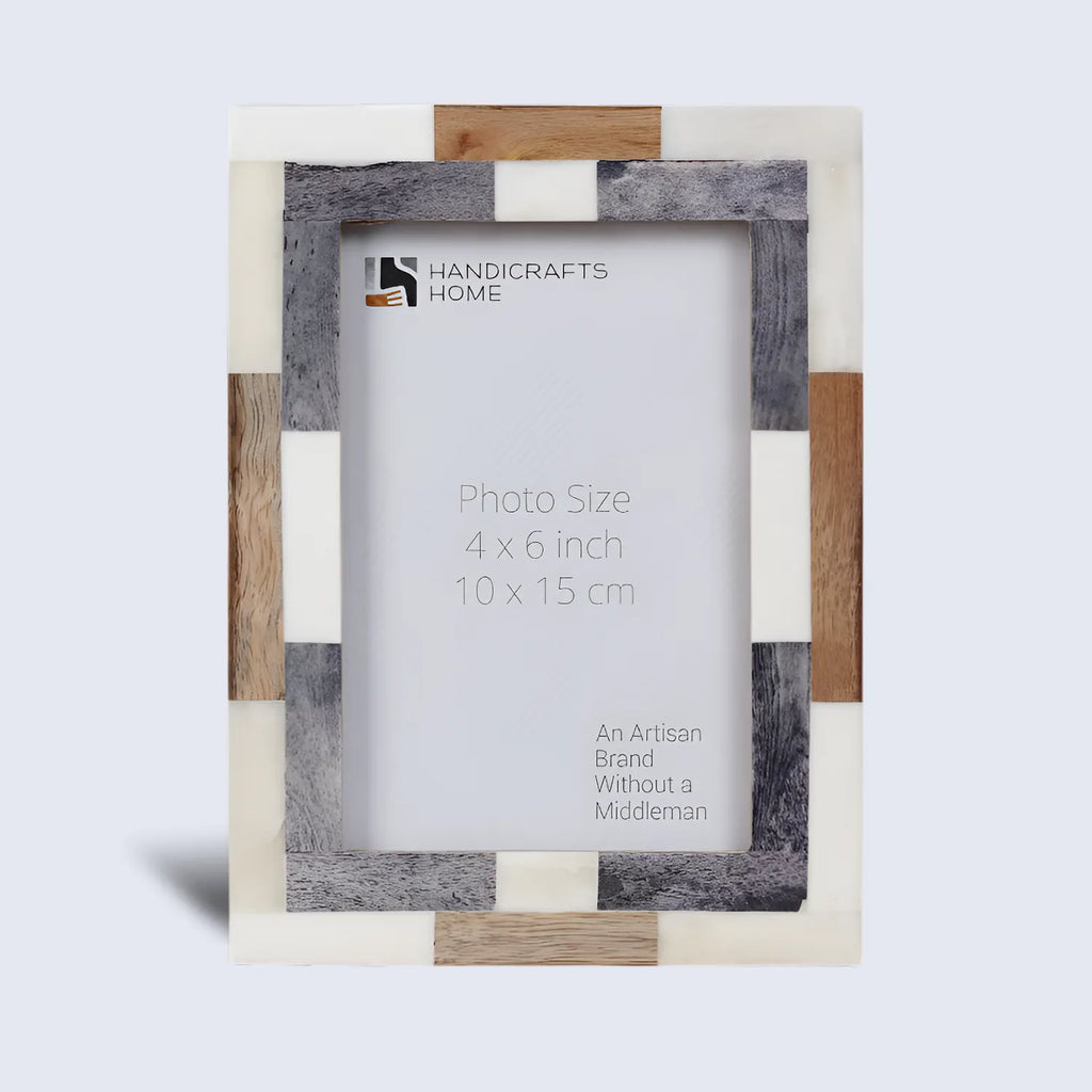 Picture Frame Woodstrip Tile Collection Wood & Bone Inlay Multi – 4x6 & 5x7"