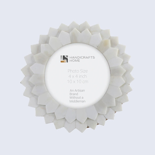 Baby Round Picture Frame Scalloped Radiance Collection - 4" x 4"