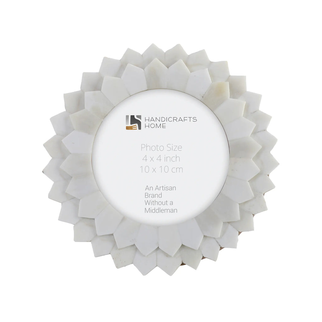 Baby Round Picture Frame Scalloped Radiance Collection - 4" x 4"