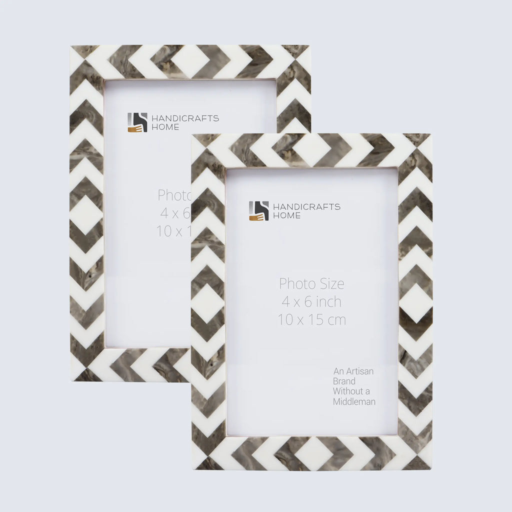 Picture Frame Lisbon Cortica Collection Resin Inlay Brown & White – 3 sizes(Pack of 2)
