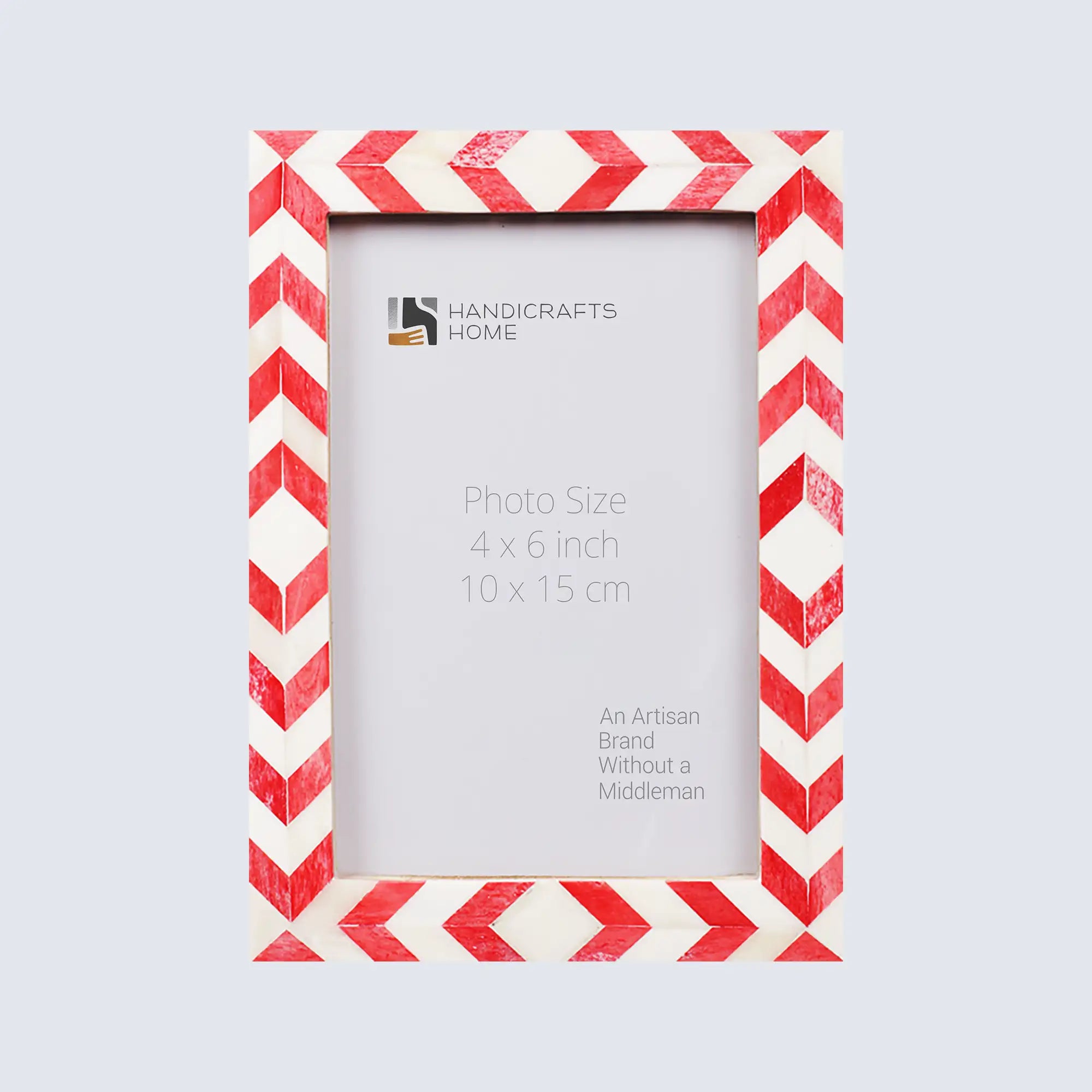 Picture Frame Mosaic Chevron Collection Resin Inlay Red White 3 Sizes