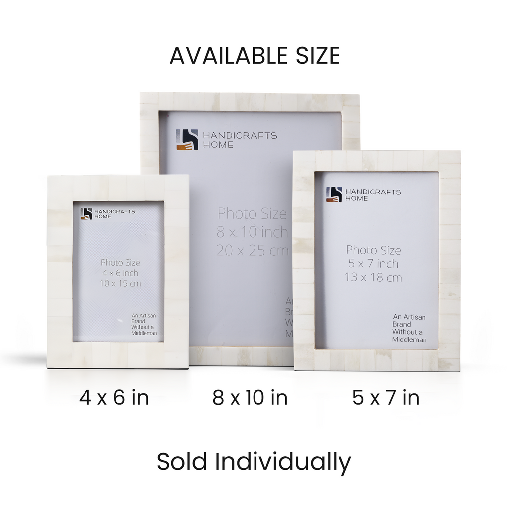 Picture Frame Classic Pattern Collection Bone Inlay White – 3 Sizes