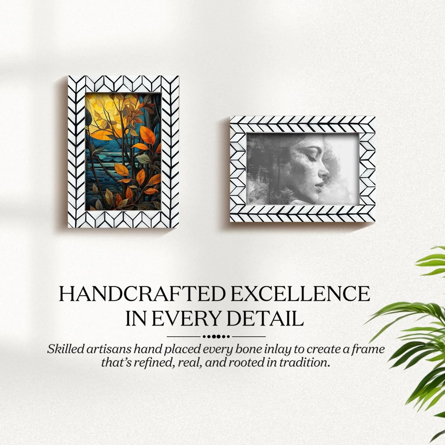 Picture Frame Artic Horizon Collection Bone Inlay & Resin Black & White – 3 sizes