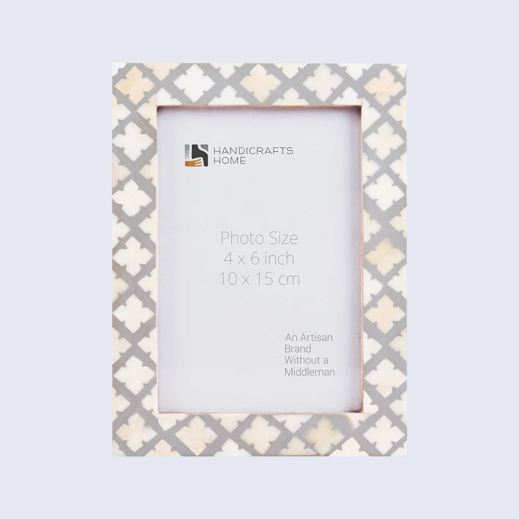 Picture Frame Avant Ashley Collection Bone & Resin Inlay White & Grey – 4x6, 5x7 & 8x10"