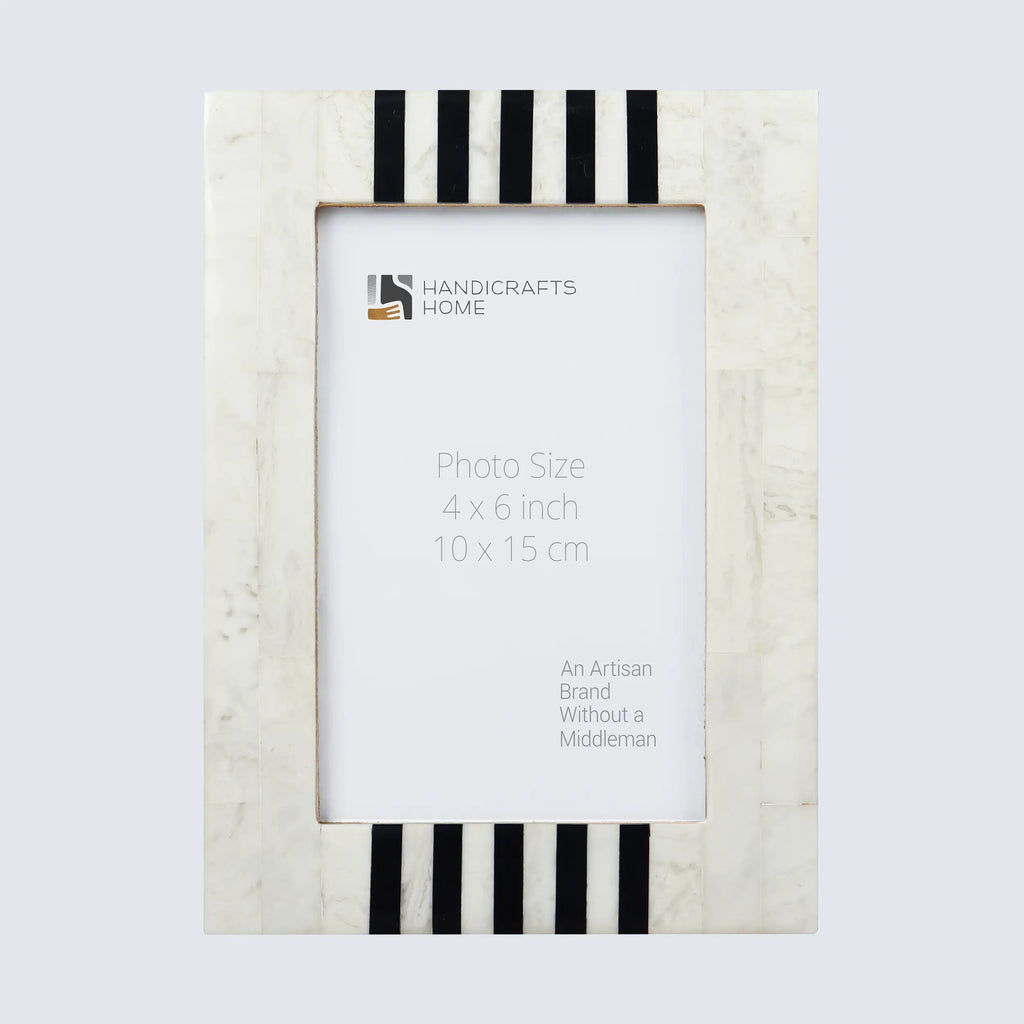 Picture Frame Contour Alto Pattern Collection Resin Inlay White & Black – 4x6, 5x7 & 8x10"