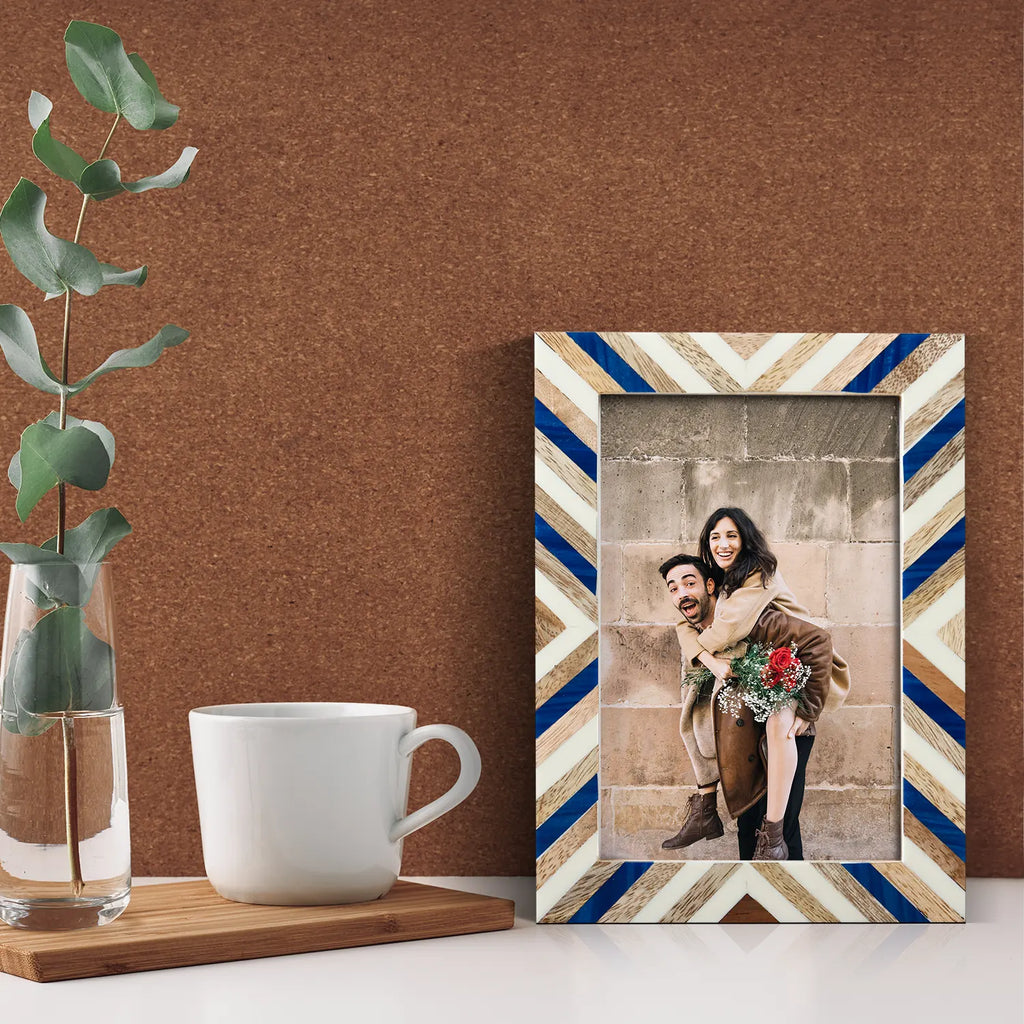 Picture Frame Hypno Dream Collection Wood Resin Inlay Multi Color -4x6 5x7 8x10"