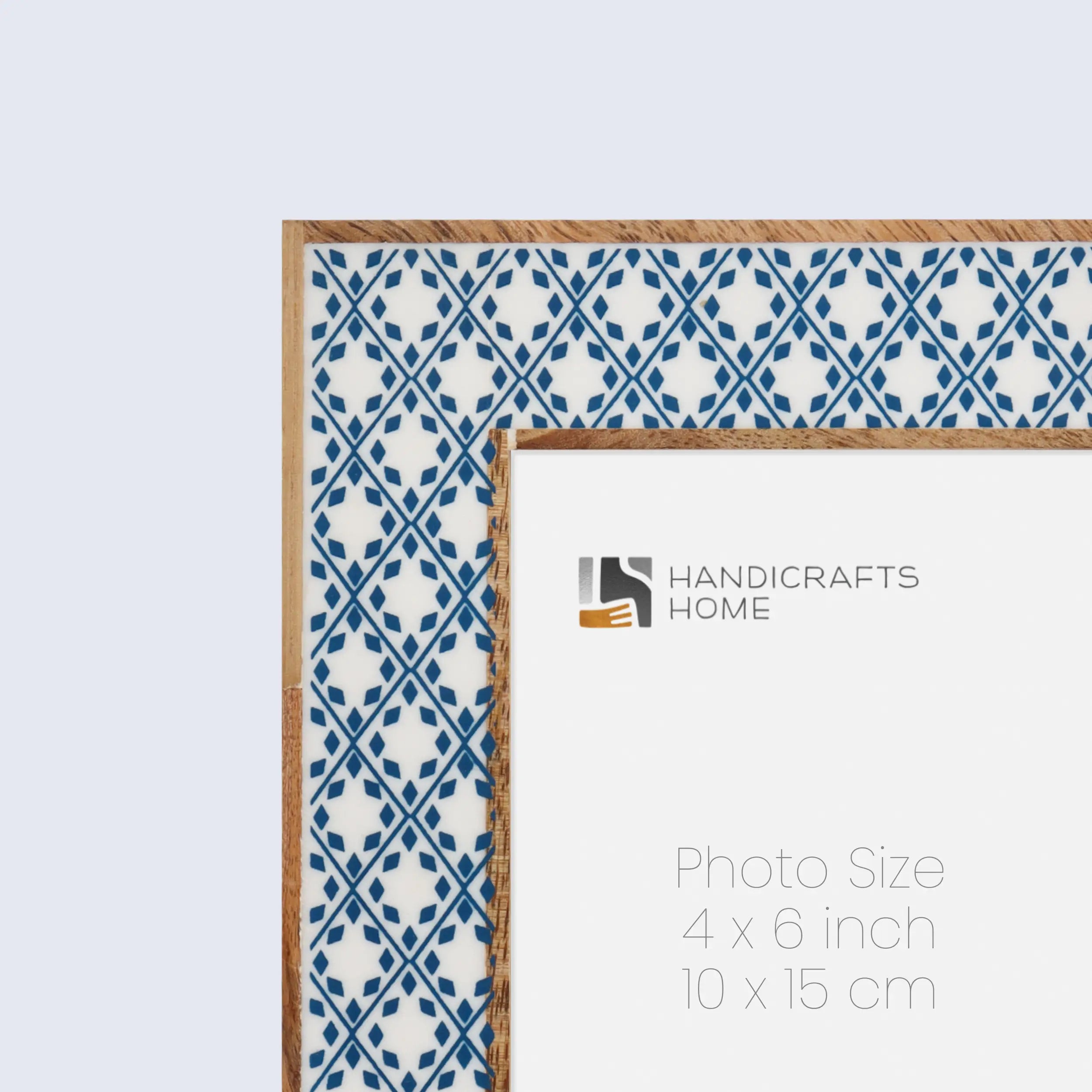 Rhythm Diamond Picture Frame Blue Resin Inlay 4x6 5x7 8x10