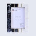 Black White Resin Brass Inlay Picture Frame Tabletop 4x6 5x7