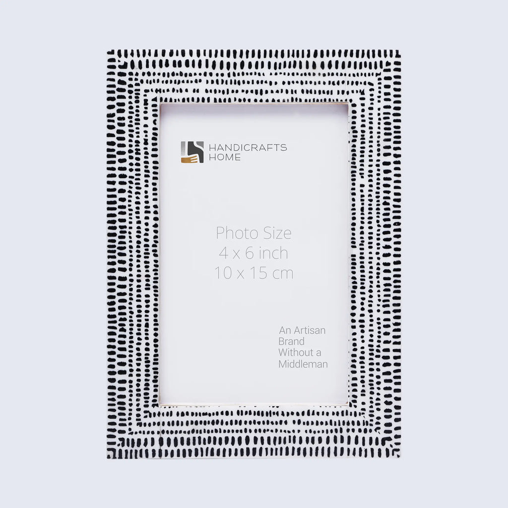 Rhythm Particle Picture Frame B&W Resin Inlay 4x6 5x7 8x10